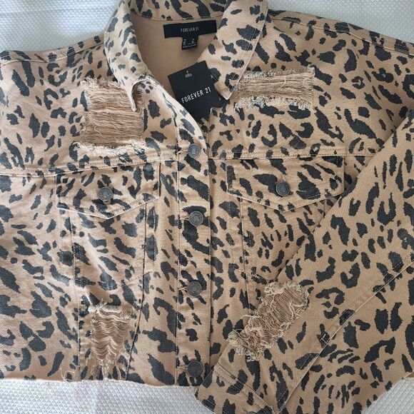 Forever 21 jacket leopard print new with tags - Picture 10 of 16